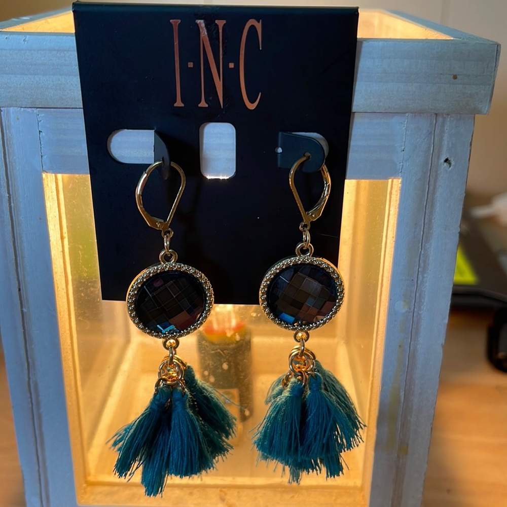 INC green earrings
